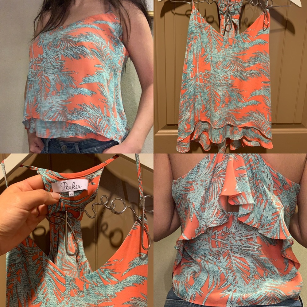Floppy spaghetti strap blouse